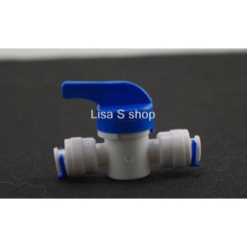 1 PCS Equal Straight 1/4 inch OD Tube Ball Valve Quick Connect Aquarium RO Water