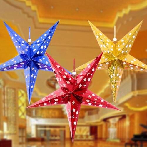 1Pc Christmas Star Ornament Cardboard Star Personality Christmas Decoration Holiday Supplies Home Room Decoration Craft