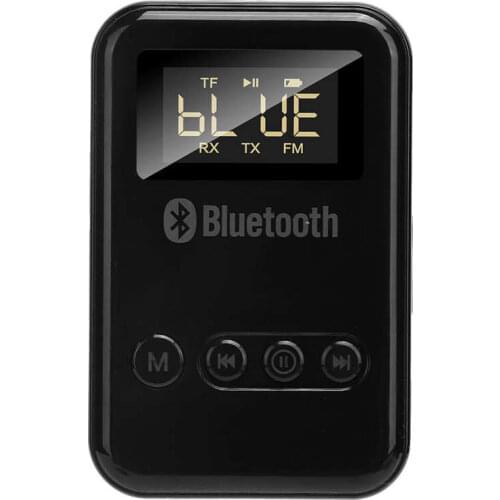 2in 1 Bluetooth 5.0 Transmitter Receiver Wireless Audio Adapter Car FM Digital Display