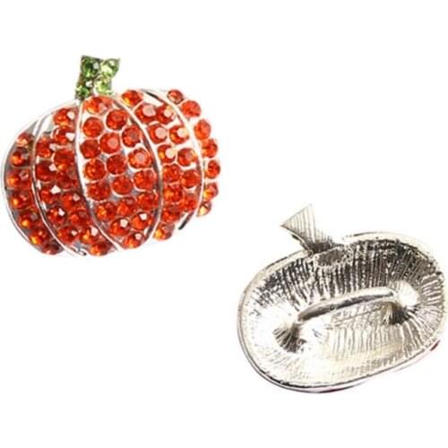 22*20mm Halloween pumpkin rhinestone embellishment button slider 10PCS/lot can mix colors(BTN-5326)