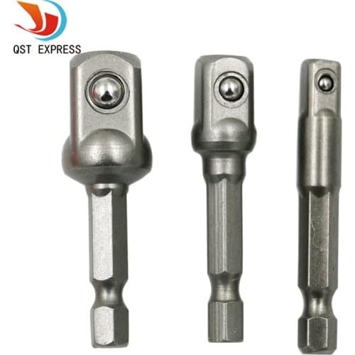 3pcs chrome vanadium steel socket adapter Seth ex shank to 1/4 "3/8" 1/2 "extension drill bits hex bit set power tools