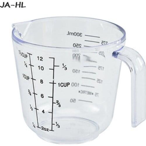 300ml Transparent Mug Pour Spout 3sizes Measuring Device Pink/Blue/Clear Plastic Measuring Cup Clear Scale Show 8.6*10cm