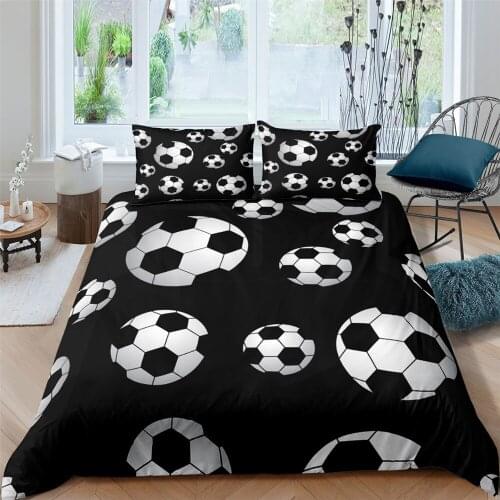 3D Football Print Home Living Luxury 2/3Pcs Comfortable Duvet Cover PillowCase Kids Bedding Sets Queen and King EU/US/AU Size