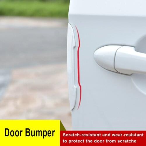 4PCS Car Door Anti-collision Bumper Strip Guards Side Protector Sticker Bumper Guards Handle Cover 3D Sticker car styling emblem