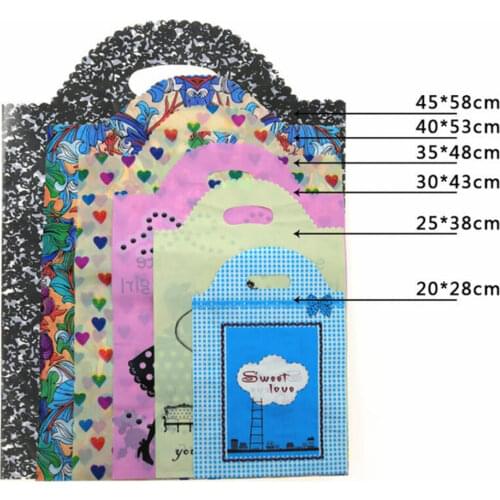 50pcs Thickened Clothes Storage Bag Small Jewelry Wedding Gift Bag Plastic Pouch Large Shopping Plastic Bags With Handles