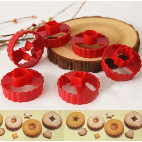 6Pcs New Multifunctional Cookie Cutter Cake Decorating Fondant Cutters Tool Linzer Cookie Cutters Fudge Pastry Baking DIY Mold