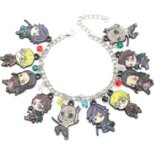 Kimetsu No Yaiba Bracelet Jewelry Cartoon Demon Slayer Feature Pendant Brangle Anime Kamado Tanjirou Hashibira Inosuke Shape New