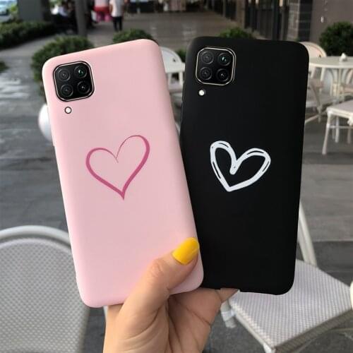 For Huawei P40 Lite Case P40Lite E Soft Silicone Cute Love Heart Couple Phone Protective Shell For Huawei P 40 Lite E Back Cover