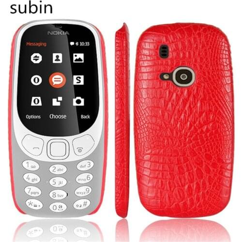 For Nokia 3310 (2017) Case 2.4 inch Luxury PU Leather Hard Plastic Back Cover Phone Crocodile pattern Case For Nokia 3310 (2017)