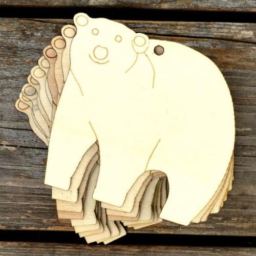 Wooden Comic Polar Bear Standing Craft Shapes Plywood Animal Wild