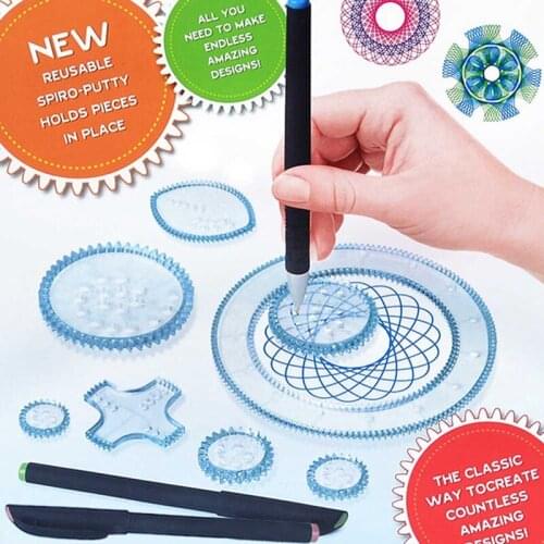 Children Spirograph Drawing Toys Set Accessory Magic Creative Spiral Sketchpad Kid Learning Educational Art Craft Gift toys