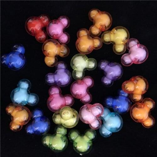 DIY Charm Gift Acrylic Beads Mickey Craft Cartoon Beads Handmade For Jewelry Making Beads 22*19mm Mixed Color20Pcs/Bag