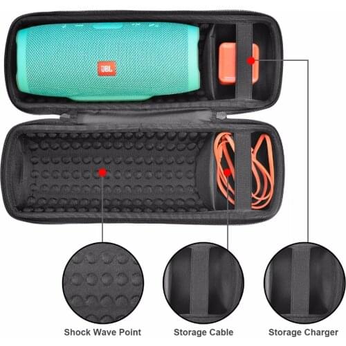 Travel Protective Wireless Bluetooth Speakers Cases For for JBL charge3 charge 3 Extra Space For Plug&Cables Storage Zipper Bags
