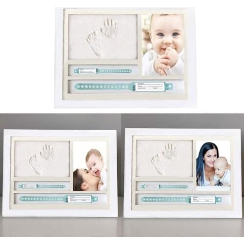 Newborn Hand and Foot Prints Print Mud Photo Frames Suit Commemorative Table Decoration One Year Old Baby Infants Gifts Toys