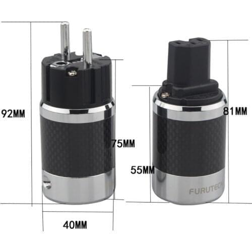Furutech FI50 Rhodium Plating US /EU AC Power Plug IEC Connector for DIY Power Cable Amplifier Audio