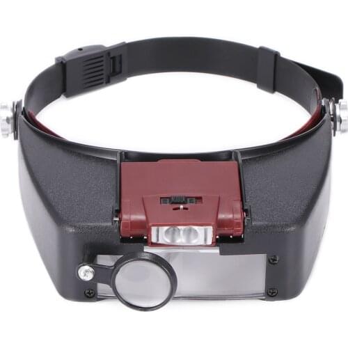 Headband Magnifier Led Light Head Lamp Magnifying Glass Jeweler Loupe With Led Lights 1.5X 3X 6.5X 8X
