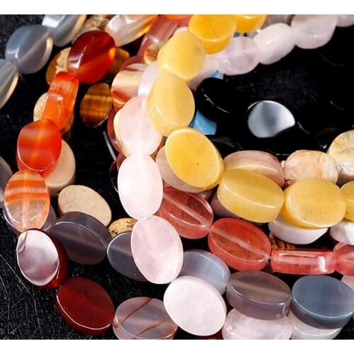 ICNWAY Gemstone Natural agate quartz tiger eye Sodalite 5*10*14mm oval Beads Making Jewelry DIY Necklace Pendant Bracelet 15inch