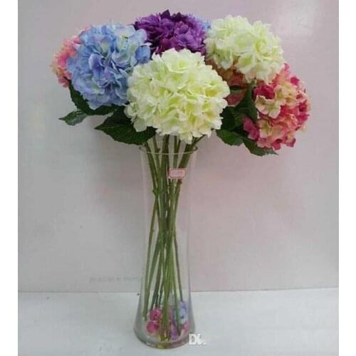 Hydrangea Artificial Silk Flower 80cm31.5" Fake Silk Single Hydrangeas for Wedding Centerpieces Home Party Decorative Flowers