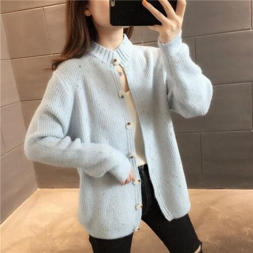 Room 207153, 2 row 5 】 in the film long collar button knitting cardigan 49