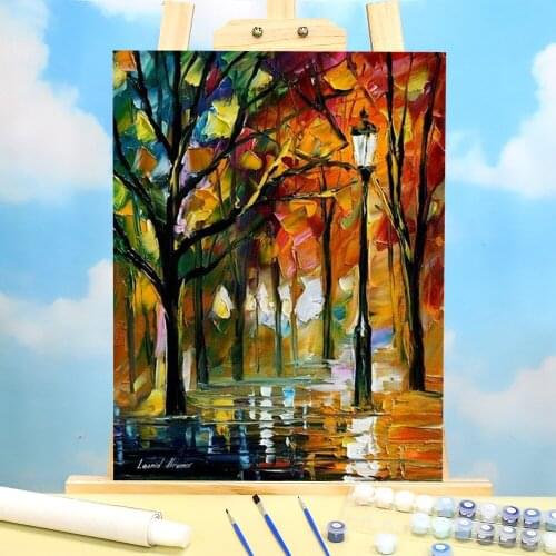 Oil Painting Style Park DIY Paint By Numbers Kit Acrylic Paints 40*50 Boards By Numbers New Design Kids Drawing