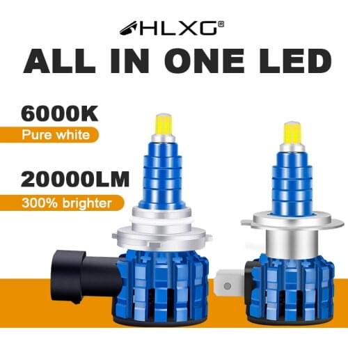 Mini 6Sides LED car headlight bulb 20000LM 360° LED H7 H11 H8 H4 9005 HB3 9006 HB4 6500K Motorcycle Auto Fog Head Lamp 2pcs HLXG