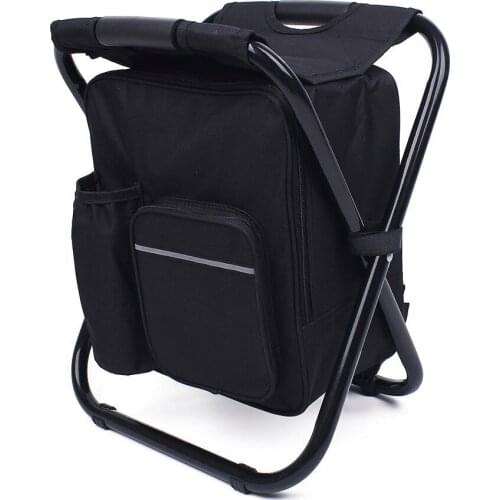 Multifunction Outdoor Portable Folding Stool Chair With Insulation Cool Bag Backpack For Camping Vacation
