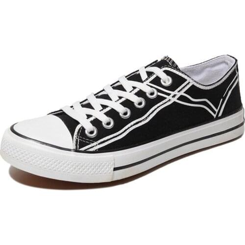 New Personality Casual Canvas Shoes All-match Non-slip Breathable Trend Casual Sheos Fashion Small White Flat Canvas Shoes Men