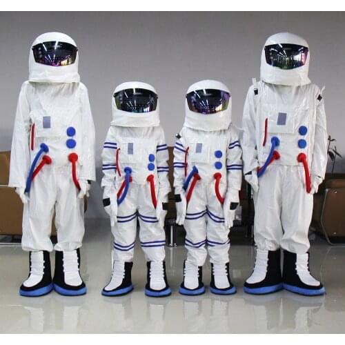 Inflatable Toys Space Suits Adults Children Astronaut Costume Silver White Pilot Halloween Costumes Clothes+Backpack+glove+shoes
