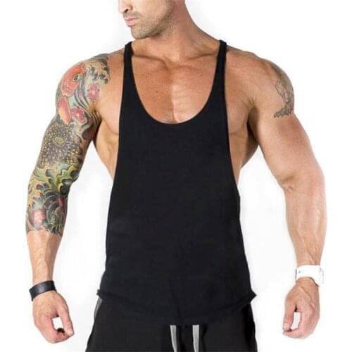 New Summer Mens Tank Top Fitness Clothing sleeveless shirt Y back Bodybuilding undershirt Cotton gym Stringer singlets