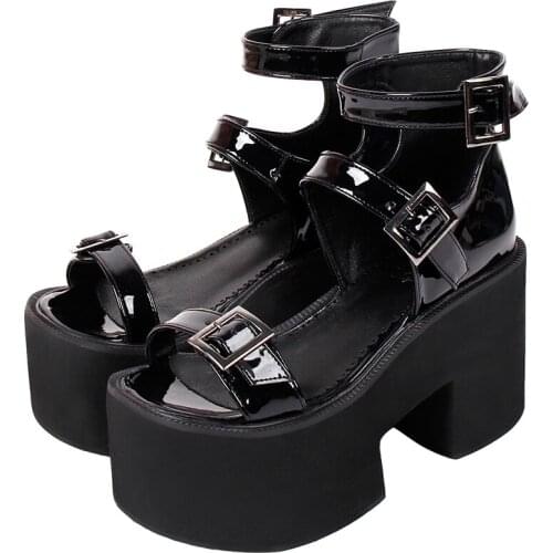 Angelic imprint new arrival woman girl lolita cosplay punk shoes lady high heels pumps women princess summer dress sandals 33-47