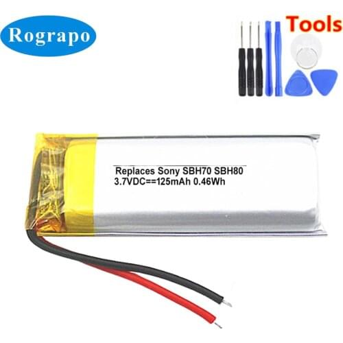 New AHB401230UPC-02 Battery For Sony SBH70 SBH80 Accumulator 125mAh Full Replacement Batterie 2-wire+tools