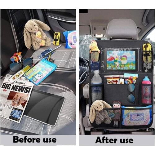 Car Storage Back Seat Organizer Holder Waterproof Travel Accessories Bag Multi-Pocket Car Back Car SUVs Bag Storage Seat Tr R2S4