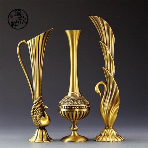 Furnishing Xinxiang flower bottle decor of modern European Home Furnishing copper