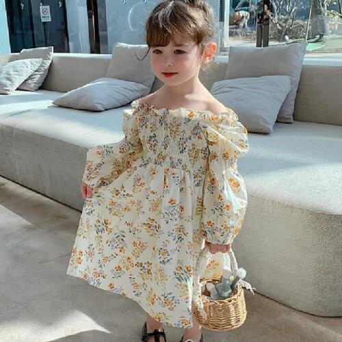Girls Dress Summer New ChildrenS Clothing Holiday Style Ruffles Floral Chiffon Dress Girls Baby Kids Princess Party Dress