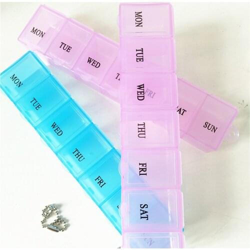 Portable 7 Day Mini Weekly Tablet Pill Medicine Box Holder Storage Organizer Container Case Pill Box Splitters Travel Pill Box