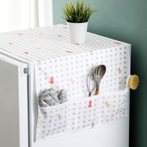 6 Pockets Refrigerator Dustproof Cover Storage Bag Household Freezer Shade Cloth Sun-resistant Side Hanging Bag