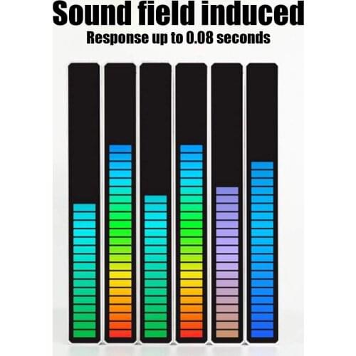 RGB Music Sound Control LED Level Light Bar Creative Novelty Rhythm Lamp PC Desktop Setup Backlight Car Vehicle Atmosphere Light