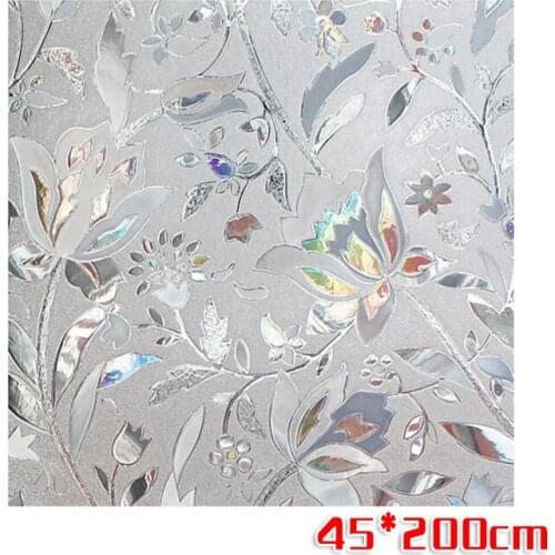 Self Adhesive Window Film Glue-Free Sun Protection Sticker Bathroom Privacy