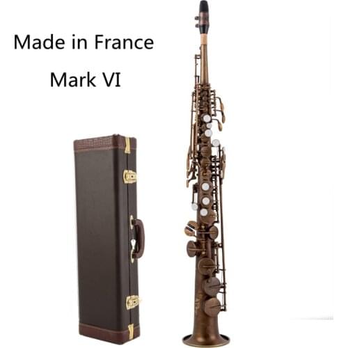Made in France High Quality Soprano Saxophone Mark VI B-flat Soprano Sax Mark VI Mouthpiece Reeds Neck Bronze color