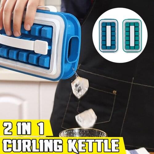 Folding Ice Tray 2in1 Ice Box Mould 36-cell Ice Mold Cube Maker Drink Wine Silicone Trays for Outdoor Bar Whiskey Cocktail Party