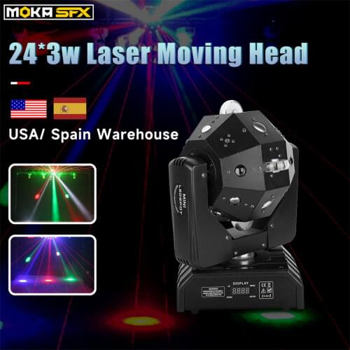 Versatile 24 RGBW LED Football Moving Head Laser Beam Strobe 3 in 1 DMX stage lighting effect