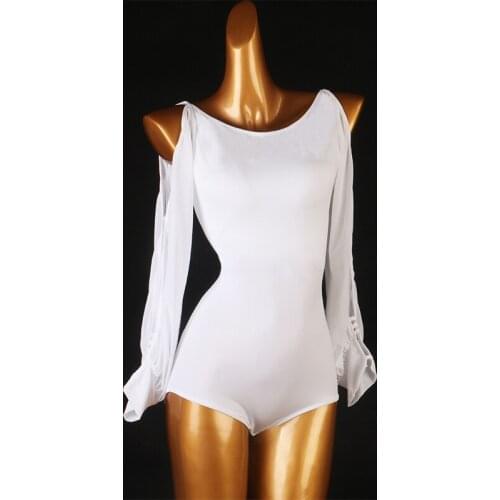 Latin Dance Tops Adults Female Rumba Cha Cha Samba Tango long sleeves Leotard Sexy Bodysuit Clothing Ladies Stage Clothes