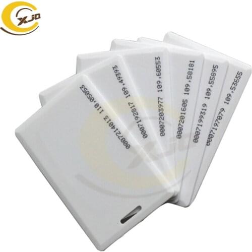 XJQ Free Shipping RFID Thick Card 125khz TK4100 Smart Card Door Access Control system ID PVC RFID Card with UID series number