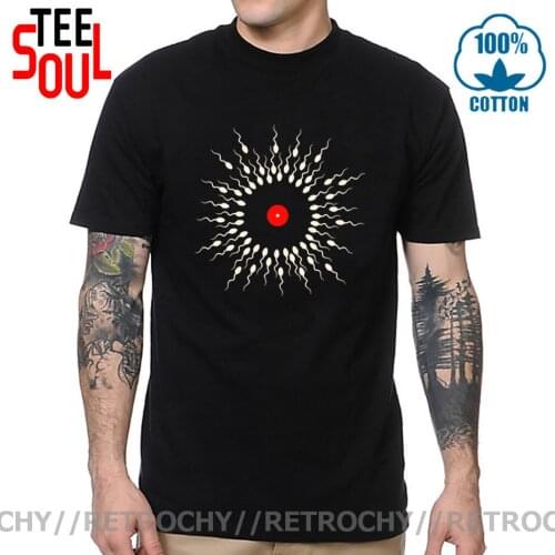 Retrochy Funny Sperm Ovum Relationship Design Vinyl Record T shirts homme Pictogram Illustration Give Life Back to Music T-shirt