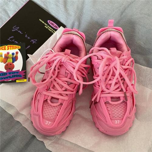 Plus Size 41 42 Girls Fashion Sneakers 2021 Autumn New Design Women Chunky Sneakers Lovely Colorful Womens Casual Shoes Trainer