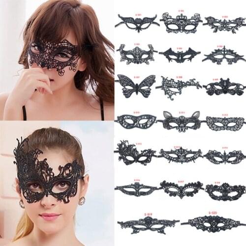 Women Sexy Lace Eye Mask Party Masks For Masquerade Halloween Black Fun Eye Mask For Anonymous Mardi Costumes Carnival Mask