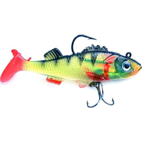 14.5g Soft Minnow Bass Soft Lure for Fishing Shad Fishing Worm Seabass Jig Head silicone bait Fly Fishing Lead hook Bait