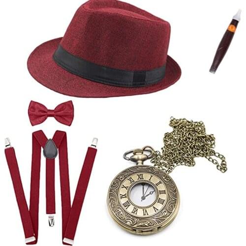 The 1920s mens Theme party beret cigar pocket watches five-piece set