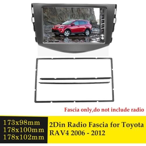 2 Din CD DVD Player Frame Stereo Radio Fascia Panel Adapter Dash Bezel Kit For Toyota RAV4 2006 2007 2008 2009 2010 2011 2012