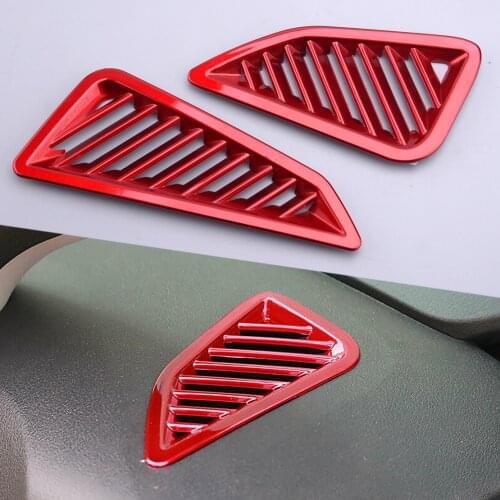 2Pcs Red Car Dashboard Air Outlet Vent Cover Trim Decor Plastic Fit For Toyota Corolla 2019 2020 2021